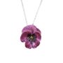 Pansy Pink Flower Pendant Necklace, thumbnail 4 of 5