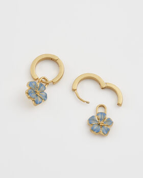 Forget Me Not Flower Huggie Earrings, 5 of 8