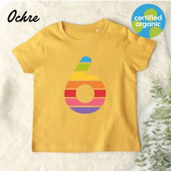 Birthday Big Rainbow Number Kids Organic T Shirt, 2 of 8