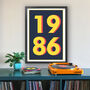 1986 Personalised Year Typography Print, thumbnail 6 of 10