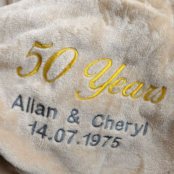 Personalised Golden Anniversary 50 Years Married Blanket, 5 of 8