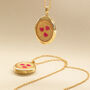 Pink Hearts Gold Plated Oval Locket Necklace, thumbnail 4 of 7