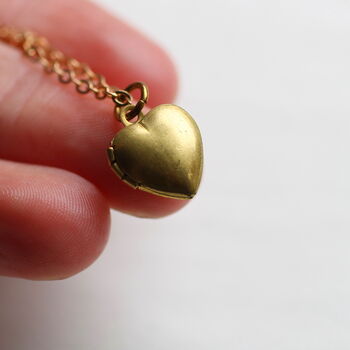 Tiny Small Heart Miniature Personalised Locket Necklace, 12 of 12