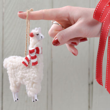 Woolly Llama Christmas Decoration, 3 of 3