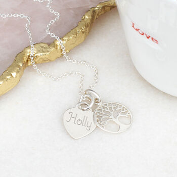 Personalised Silver Or Gold Plated Tree Of Life Pendant, 2 of 8