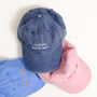 Personalised Vintage Cap With Custom Embroidery Text, thumbnail 3 of 10