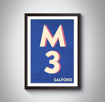 M3 Manchester Typography Postcode Print, 8 of 8