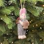 Felt Rabbit With Journal Hanging Decoration, thumbnail 4 of 4