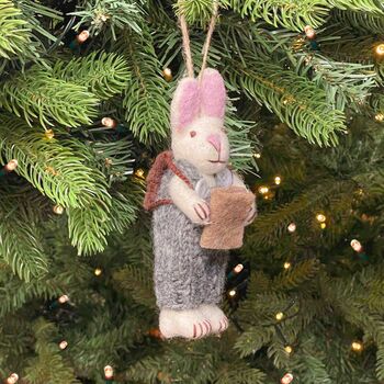 Felt Rabbit With Journal Hanging Decoration, 4 of 4