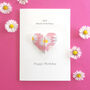 Personalised Birth Flower Origami Heart Card, thumbnail 10 of 12