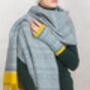 Knitted Fair Isle Blanket Wrap Ladies Scarf, thumbnail 6 of 12