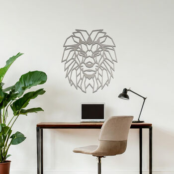 Bold Metal Lion Wall Artwork Symbolising Strength Courage And Leadership, 7 of 11