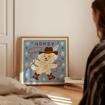 Howdy Cowboy Dog Print, Nursery Print, Kids Room, 2 of 11
