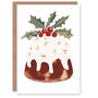 Cake Holly Leaf Icing Bright Xmas Christmas Card, thumbnail 1 of 4