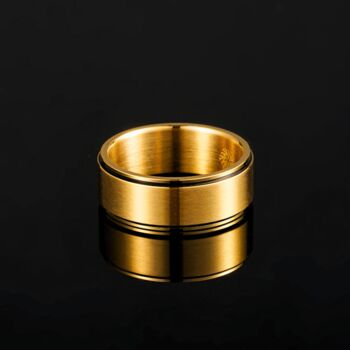 Men's Gold Plated Line Band Ring, 5 of 11