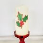 Christmas Holly Pillar Candle, thumbnail 3 of 7