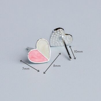 Sterling Silver Colourful Heart Stud Earrings, 3 of 6