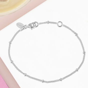Bead Chain Bracelet In Sterling Silver, 3 of 4