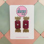 Christmas Cracker Glitzy Glitter Resin Christmas Earrings Red And Gold And Blue And Purple, thumbnail 1 of 8