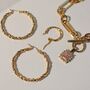 18 K Gold Plated Creole Hoop Earrings, thumbnail 5 of 8