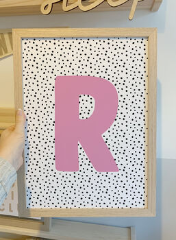 Personalised Spotty Dotty Initial Children's Print, 3 of 5