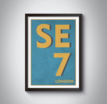 Se7 Charlton London Postcode Typography Print, 5 of 5