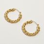 18 K Gold Braided Chubby Tube Hoop Earrings, thumbnail 5 of 10
