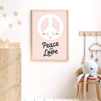 Peace Sign Peace And Love Children's Art Print, 9 of 9