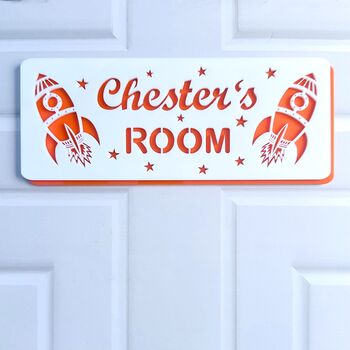 Personalised Rocket Children's Door Sign, 7 of 12