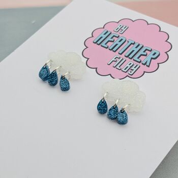 White Cloud Glitter Earrings, 4 of 5