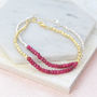 Ruby July Birthstone Rose/Gold Plated Silver Bracelets, thumbnail 4 of 5