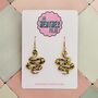 Snake Glitter Resin Earrings / Gothic Serpent Jewellery / Medusa Aesthetic Earrings / Snake Lovers Gift, thumbnail 1 of 6