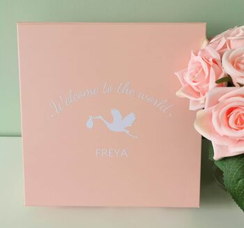 New Baby Girl Organic Floral Babygrow Gift Hamper, 3 of 9