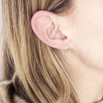 Sterling Silver Open Circle Earrings, 2 of 4