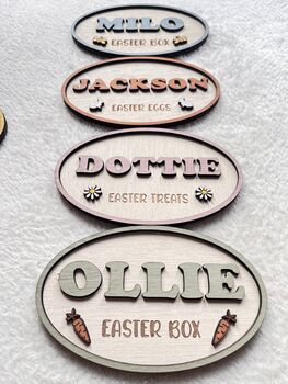 Personalised Easter Crate Name Sign Wooden Easter Box, 5 of 12