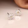 Silver Plated Golden Daisy Stud Earrings, thumbnail 1 of 6