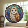 Barn Owl Stained Glass Effect Suncatcher, thumbnail 4 of 5