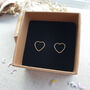 14k Gold Filled Love Heart Ear Stud Earrings, thumbnail 5 of 8