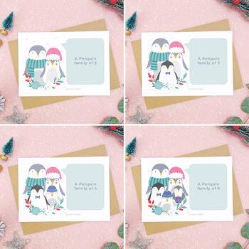 Personalised Penguin Family Christmas Scratch Card, 2 of 11