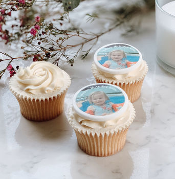 Photo Birthday Cupcake Decorations By Just Bake | notonthehighstreet.com