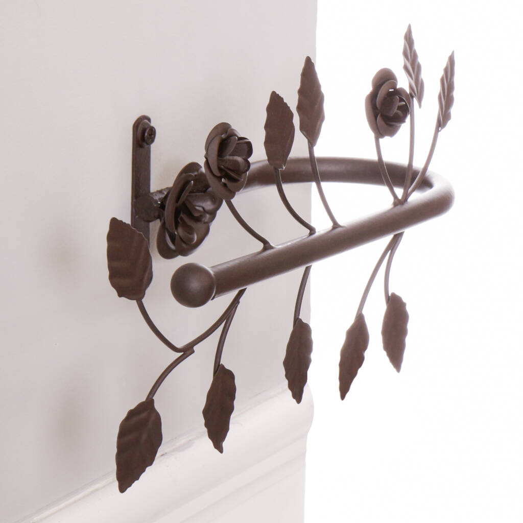 Set Of Two Antique Brown Leaf Curtain Tie Backs By Dibor