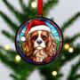 Cavalier King Charles Spaniel In Santa Hat Suncatcher Decoration, thumbnail 4 of 6