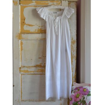 Ladies White Cotton Nightdress 'Margo', 4 of 5