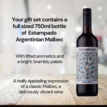 Vino Coco 60th Birthday Malbec Red Wine And Slate Coaster Gift Set, 2 of 8