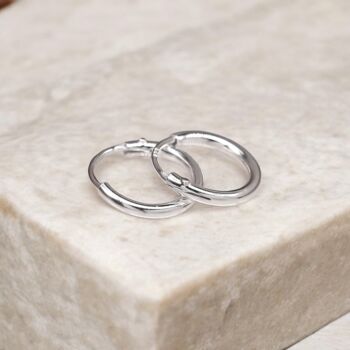 Mini Sterling Silver Huggie Hoop Sleeper Earrings, 3 of 9