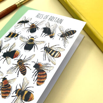 Bees Of Britain Art Blank Greeting Card, 9 of 10