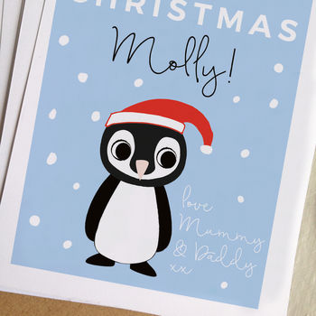 Personalised Cute Penguin Christmas Card, 3 of 3