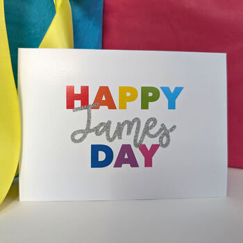 Personalised Glitter Rainbow Birthday Card, 3 of 5