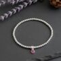 Sterling Silver October Tourmaline Birthstone Bracelet, thumbnail 5 of 11