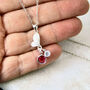 Mother And Child Birthstone Leaves Necklace, thumbnail 5 of 12